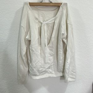 Lulus white ribbon back sweater